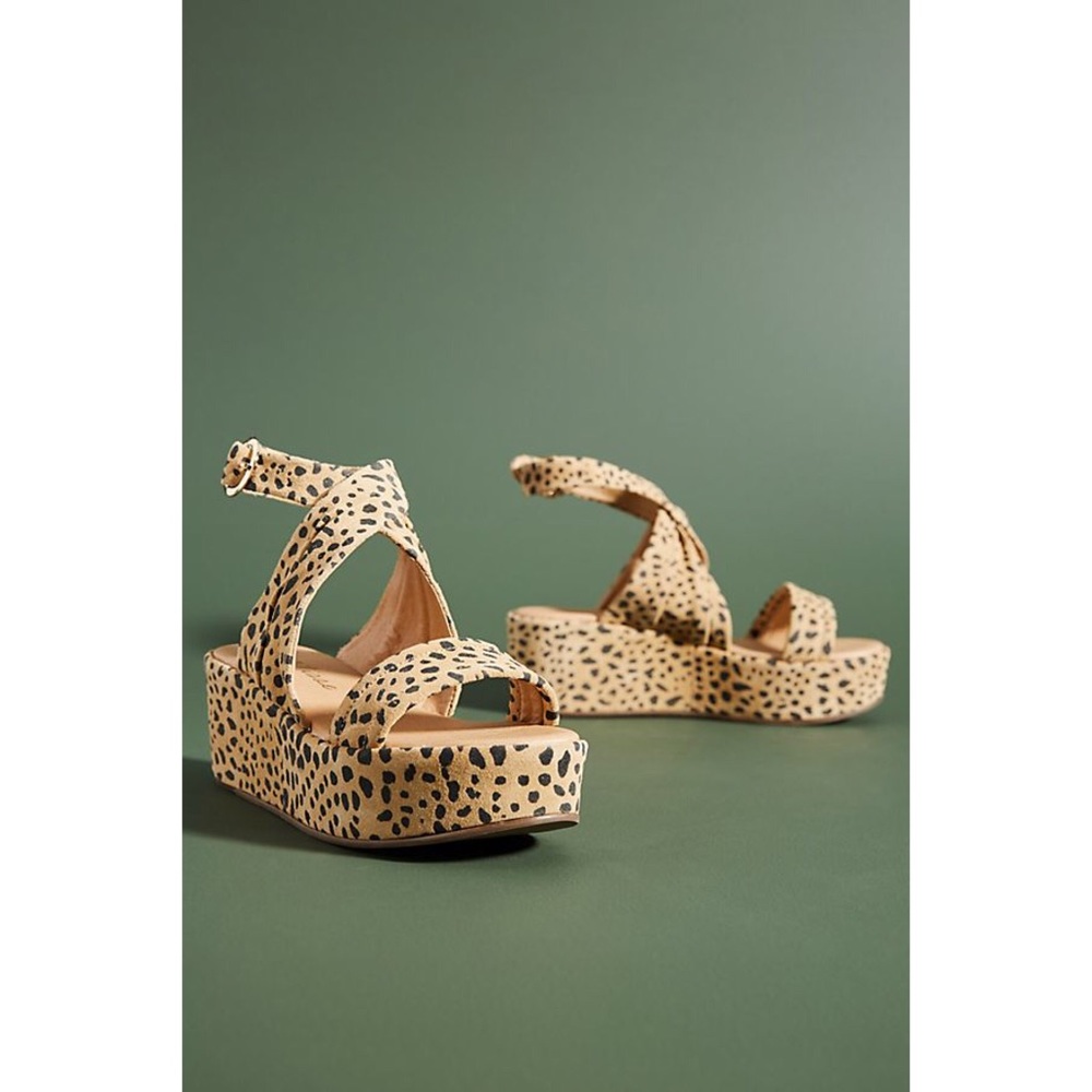 Anthropologie Matisse Leopard-Print Wedge Sandals